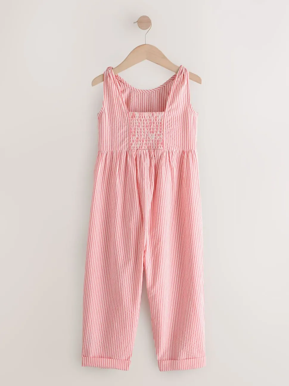 Pink Stripe 100% Cotton Barrel Playsuit (3-16yrs)