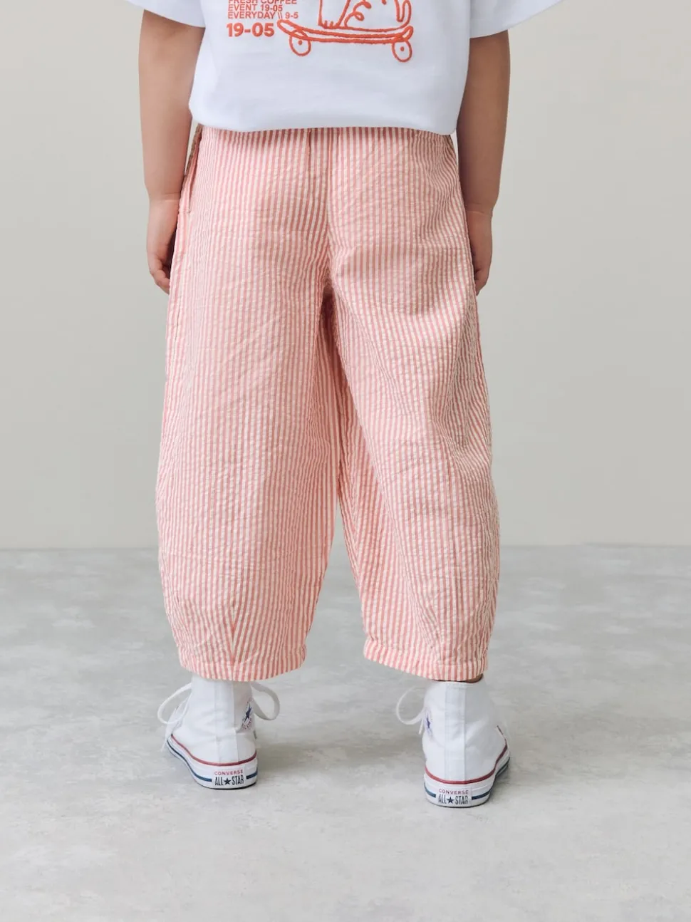 Pink Stripe Pull On Barrel Trousers (3-16yrs)