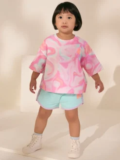 Pink Tie Dye 100% Cotton Top & Shorts Set (3mths-7yrs)