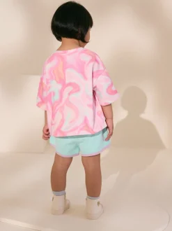 Pink Tie Dye 100% Cotton Top & Shorts Set (3mths-7yrs)