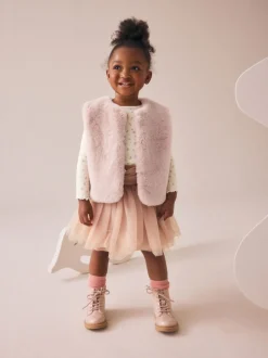 Pink T-Shirt Gilet & Skirt 3 Piece Set (3mths-7yrs)