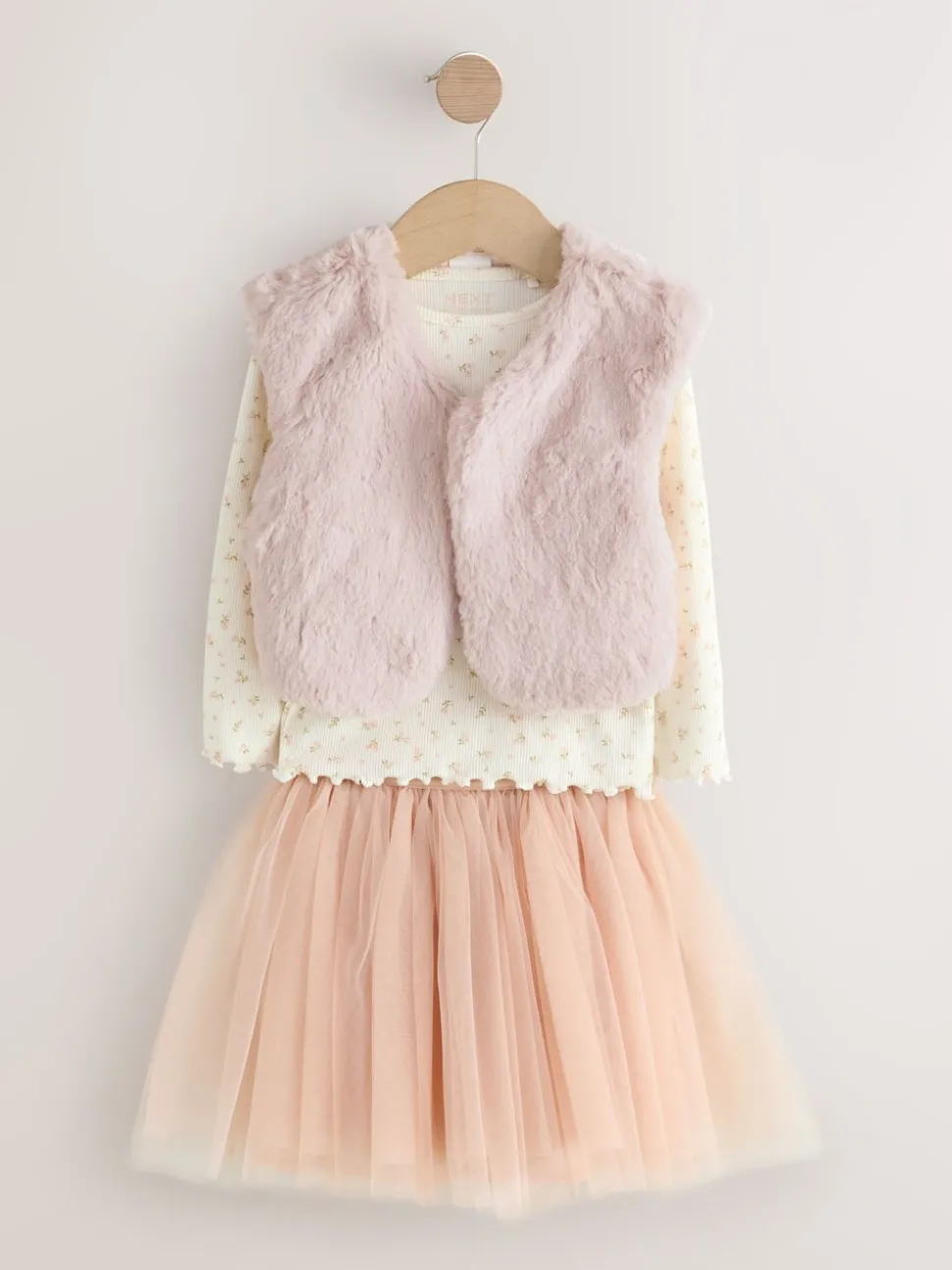 Pink T-Shirt Gilet & Skirt 3 Piece Set (3mths-7yrs)