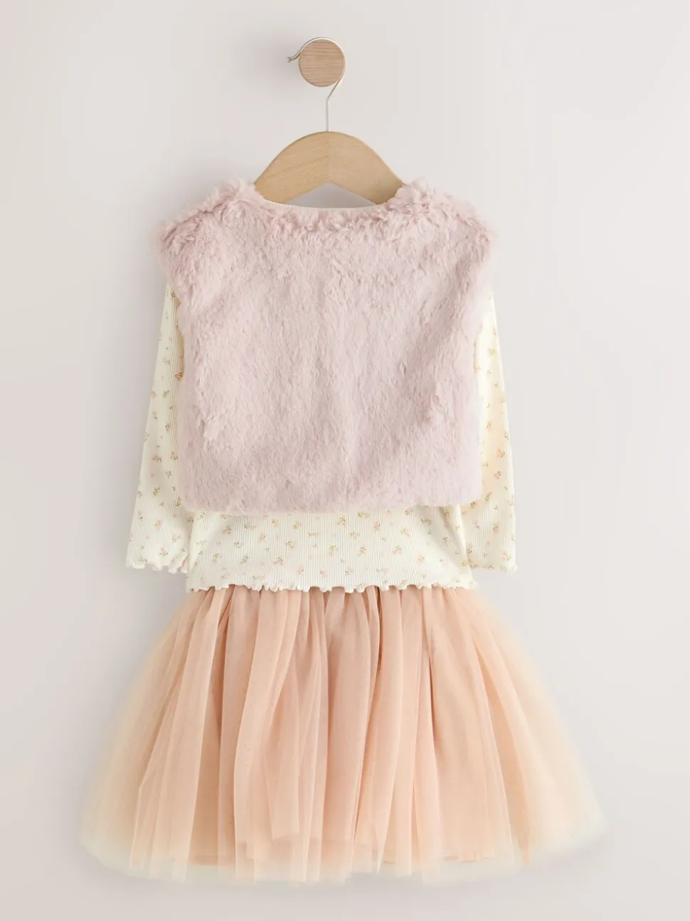 Pink T-Shirt Gilet & Skirt 3 Piece Set (3mths-7yrs)
