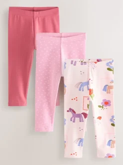 Pink Unicorn Leggings 3 Pack (3mths-7yrs)