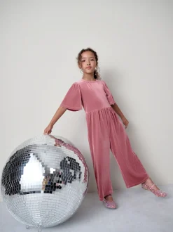 Pink Velour Jumpsuit (3-16yrs)