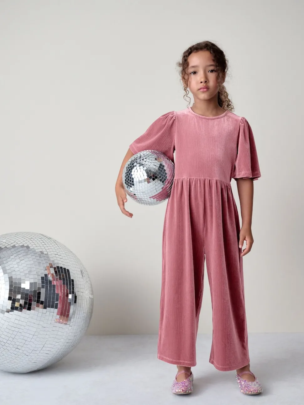 Pink Velour Jumpsuit (3-16yrs)