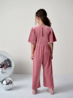 Pink Velour Jumpsuit (3-16yrs)