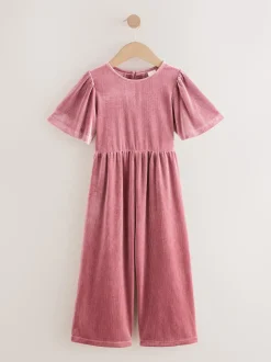 Pink Velour Jumpsuit (3-16yrs)