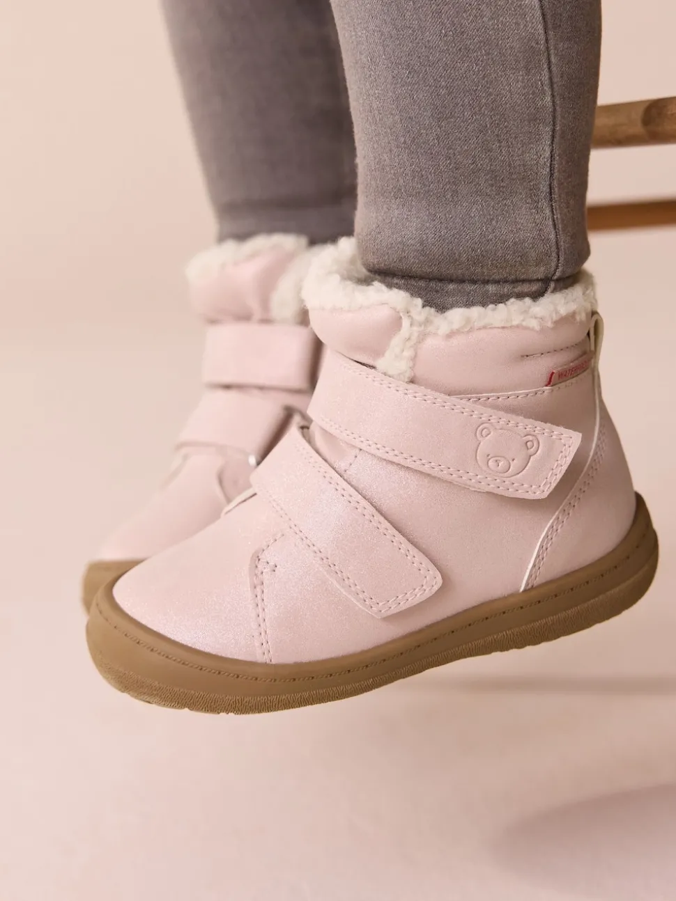 Pink Waterproof Touch Fastening Boots