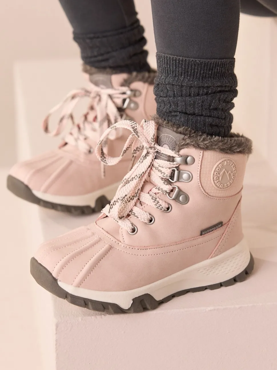Pink Waterproof Walking Boots