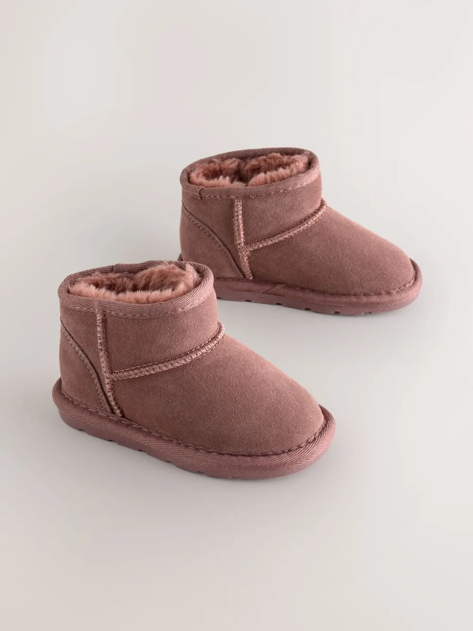 Pink Water Repellent Standard Fit (F) Suede Pull On Boots