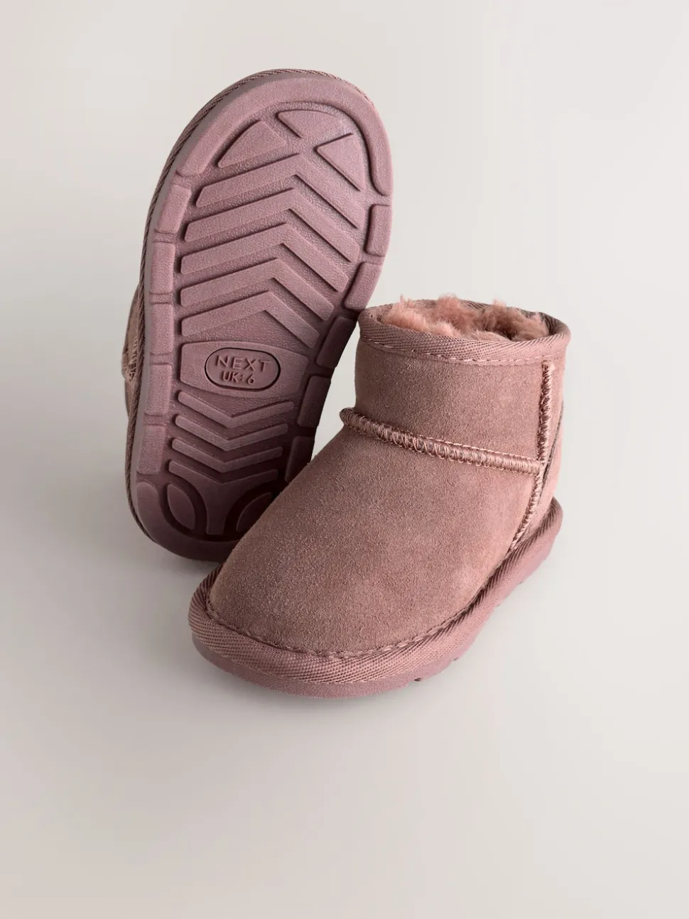 Pink Water Repellent Standard Fit (F) Suede Pull On Boots