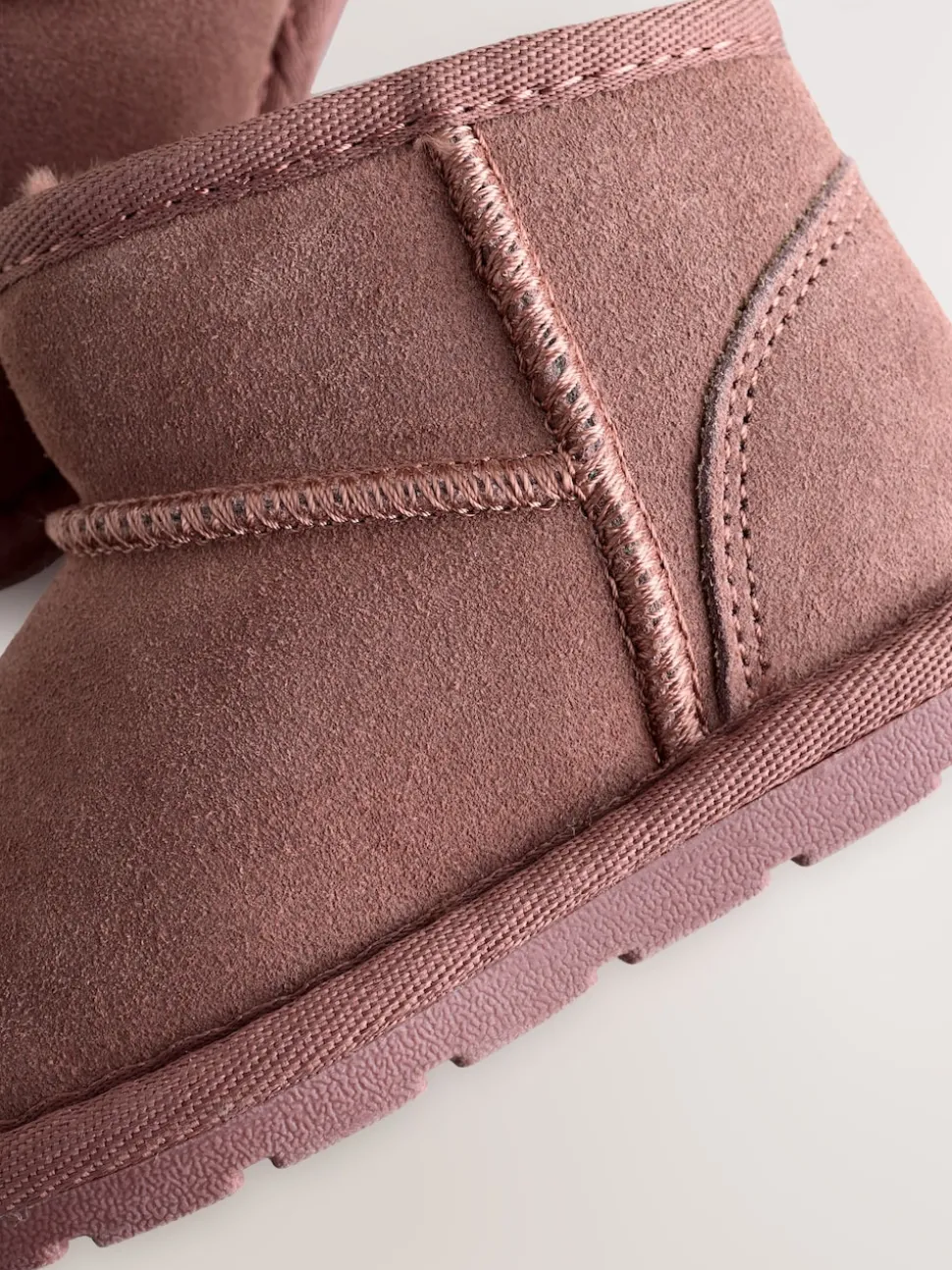 Pink Water Repellent Standard Fit (F) Suede Pull On Boots