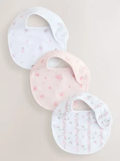 Pink/White Baby Bibs 3 Pack