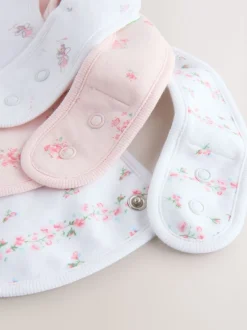 Pink/White Baby Bibs 3 Pack
