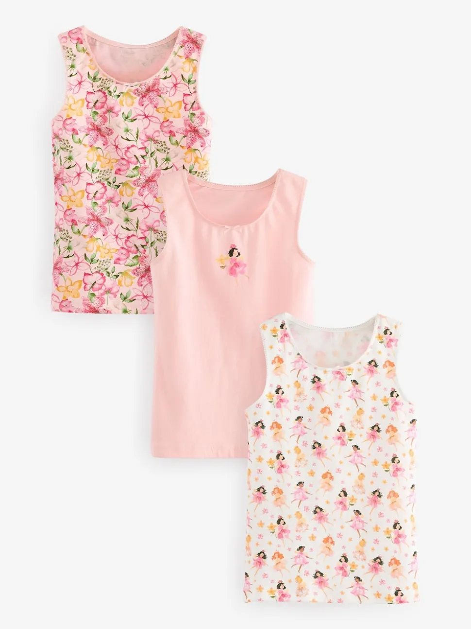 Pink/White Fairy Vests 3 Pack (1.5-16yrs)