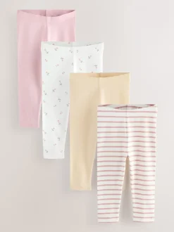 Pink/White 4 Pack Leggings (3mths-7yrs)