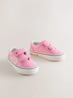 Pink/White Standard Fit (F) Touch Fastening Trainers