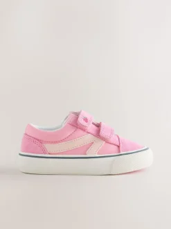 Pink/White Standard Fit (F) Touch Fastening Trainers