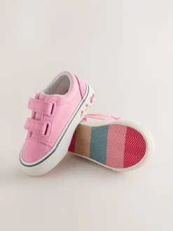 Pink/White Standard Fit (F) Touch Fastening Trainers