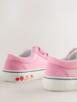 Pink/White Standard Fit (F) Touch Fastening Trainers