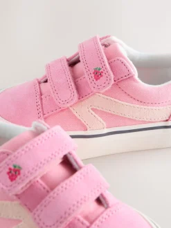 Pink/White Standard Fit (F) Touch Fastening Trainers