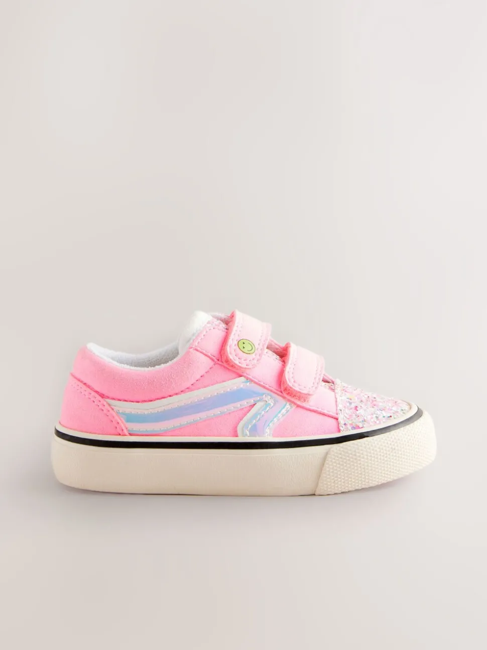 Pink Wide Fit (G) Touch Fastening Trainers