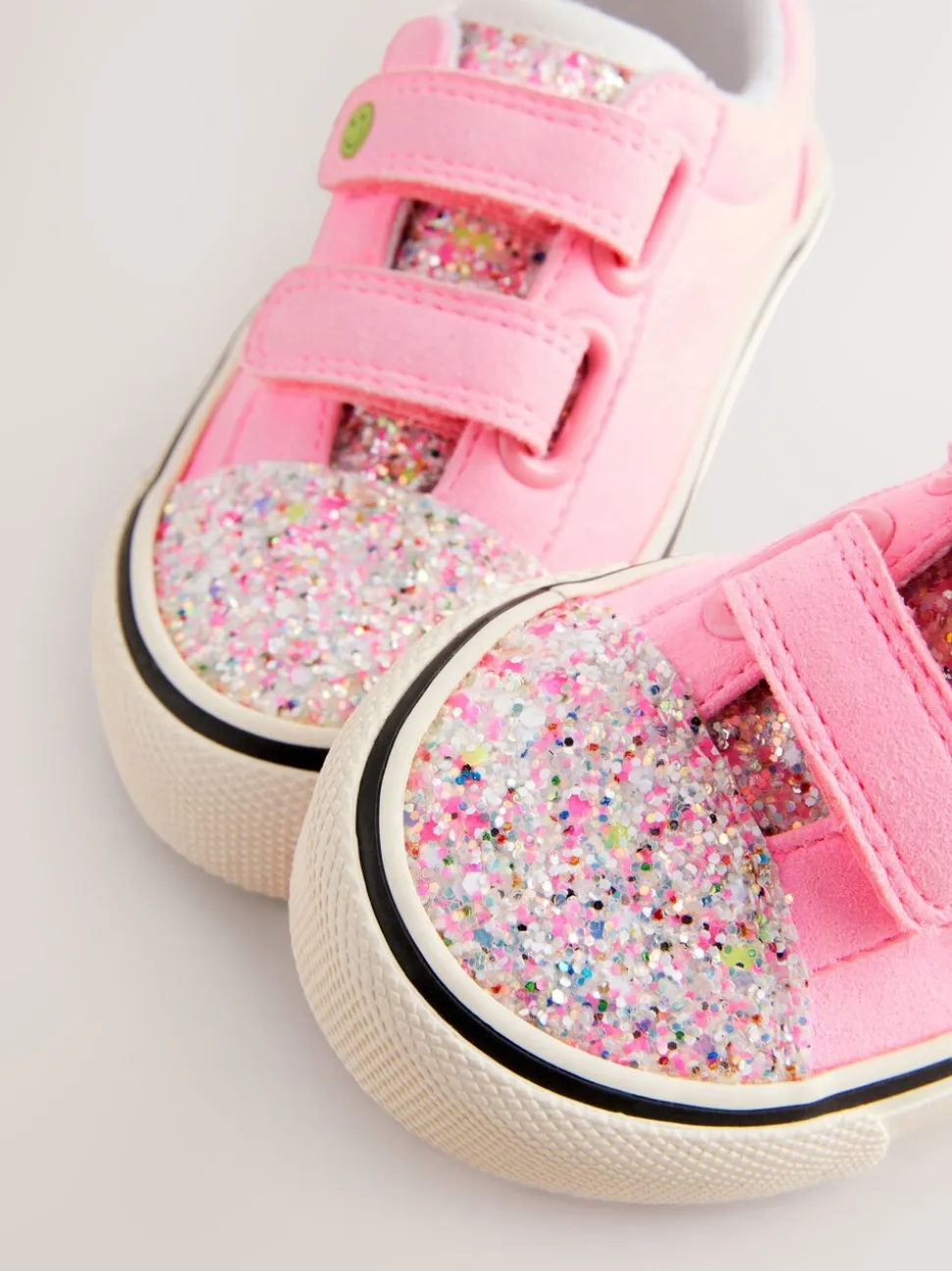 Pink Wide Fit (G) Touch Fastening Trainers