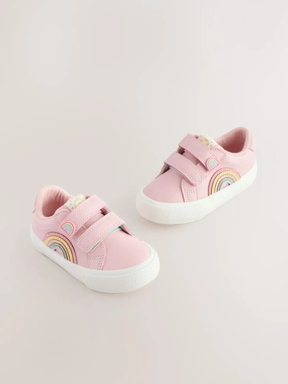 Pink Wide Fit (G) Touch Fasten Trainers