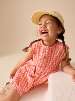 Pink/Yellow Banana Trapeze Playsuit (3mths-7yrs)