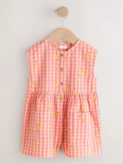 Pink/Yellow Banana Trapeze Playsuit (3mths-7yrs)