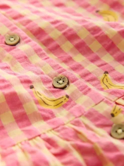 Pink/Yellow Banana Trapeze Playsuit (3mths-7yrs)