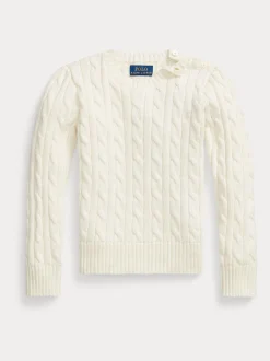 Polo Ralph Lauren Cream Girls Cable-Knit Jumper