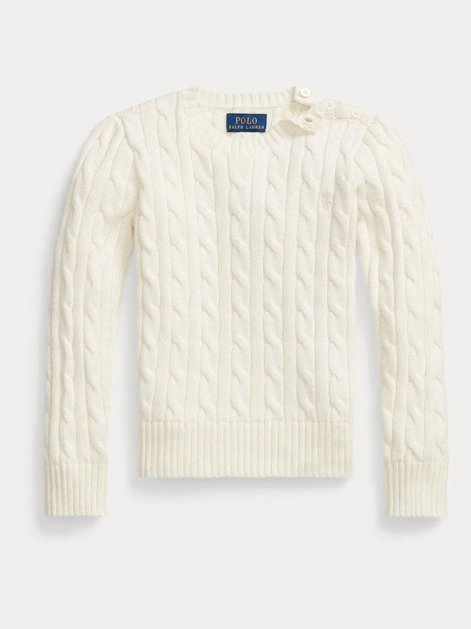 Polo Ralph Lauren Cream Girls Cable-Knit Jumper