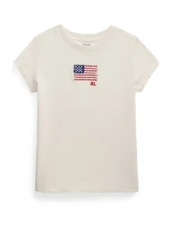 Polo Ralph Lauren Cream Icon Flag Logo T-Shirt