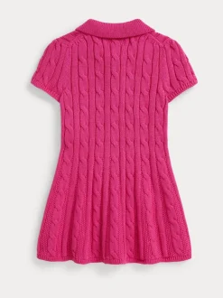 Polo Ralph Lauren Pink Baby Girls Cable Knit Polo Dress