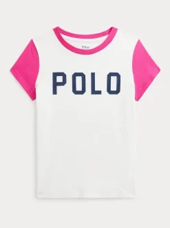Polo Ralph Lauren Pink Colour Blocked Logo Jersey T-Shirt