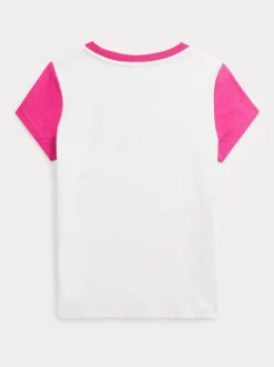 Polo Ralph Lauren Pink Colour Blocked Logo Jersey T-Shirt