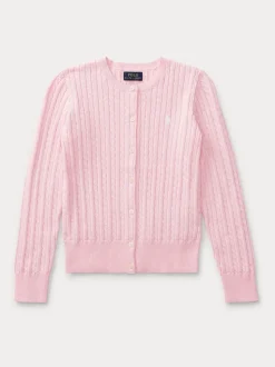 Polo Ralph Lauren Pink Girls Cable Knit Cardigan