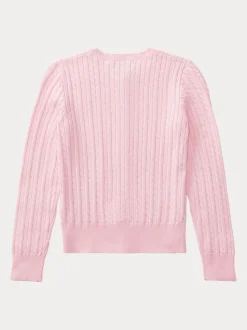 Polo Ralph Lauren Pink Girls Cable Knit Cardigan