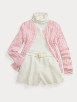 Polo Ralph Lauren Pink Girls Cable Knit Cardigan