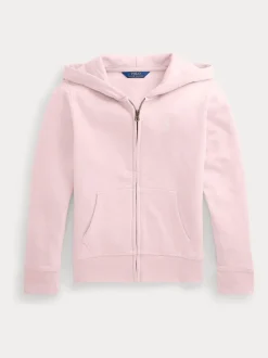 Polo Ralph Lauren Pink Girls Zip Through Jersey Hoodie