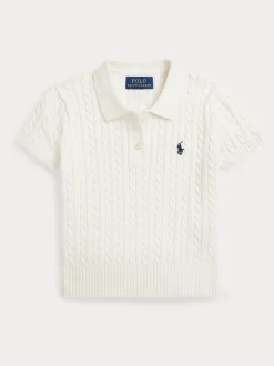 Polo Ralph Lauren White Cable Knit Polo Shirt