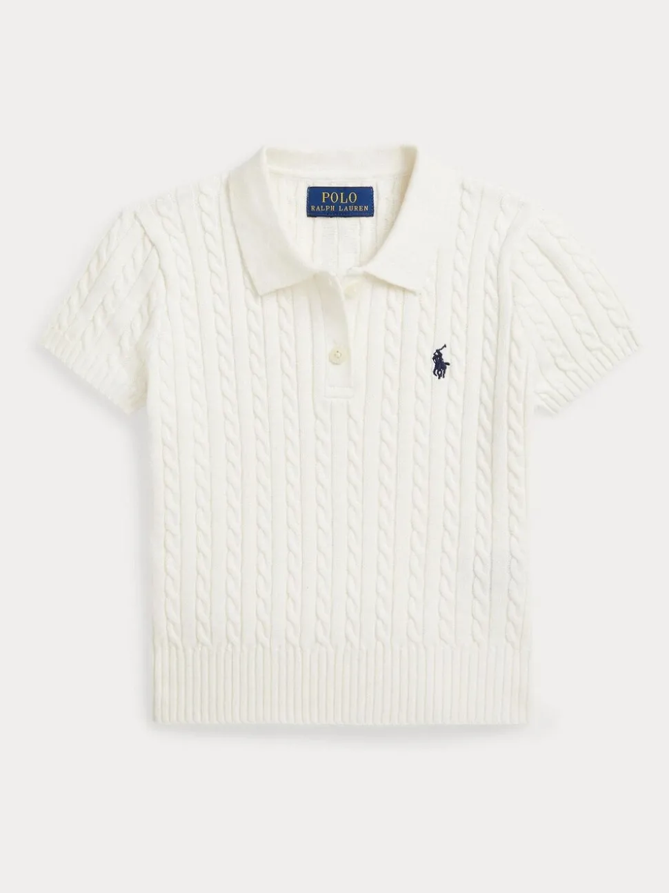 Polo Ralph Lauren White Cable Knit Polo Shirt