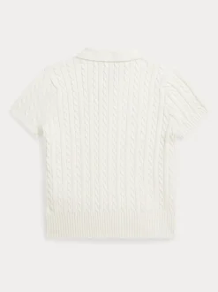 Polo Ralph Lauren White Cable Knit Polo Shirt