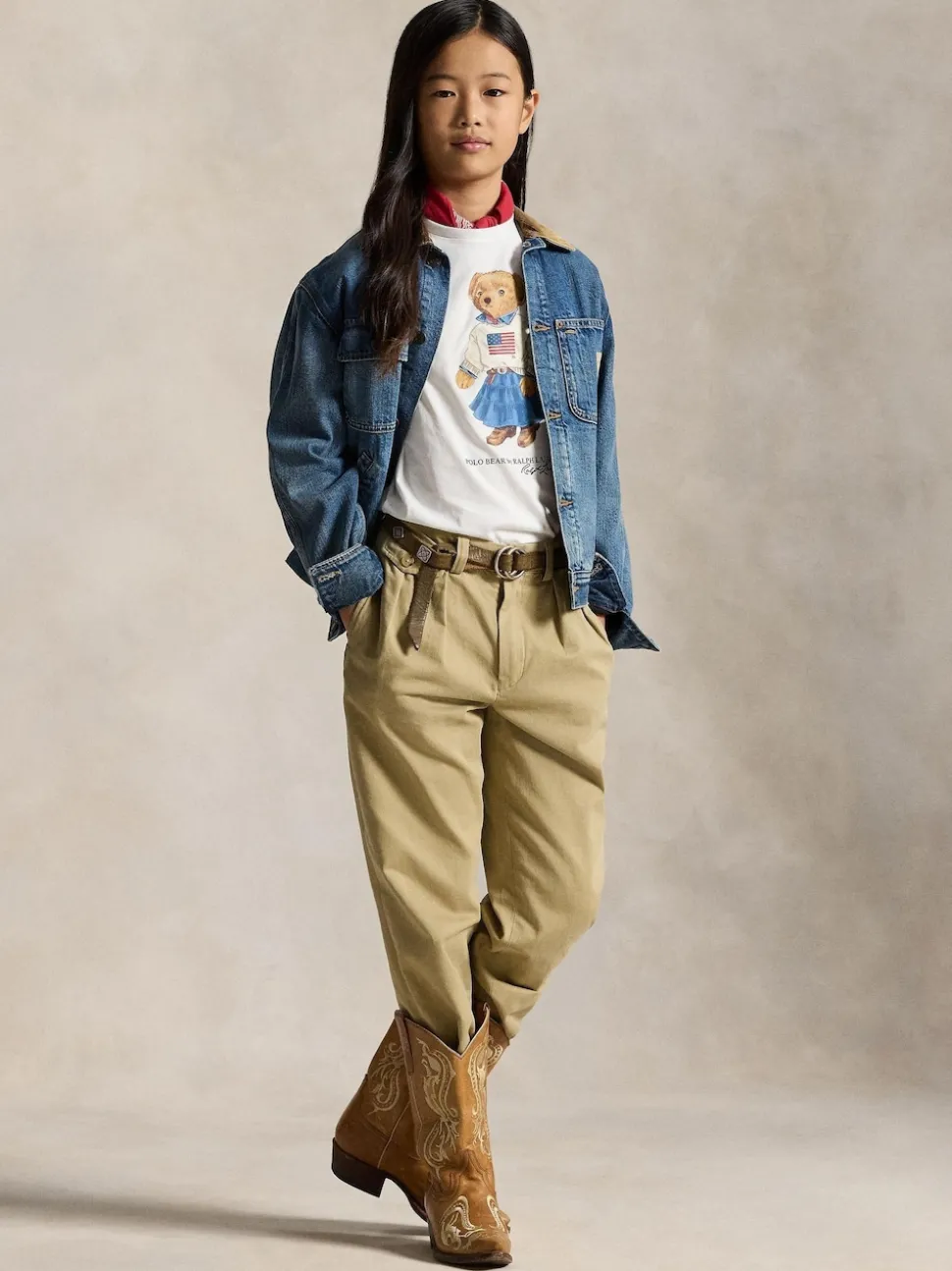 Polo Ralph Lauren White Girls Polo Bear Graphic T-Shirt