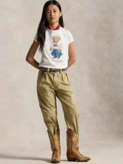 Polo Ralph Lauren White Girls Polo Bear Graphic T-Shirt