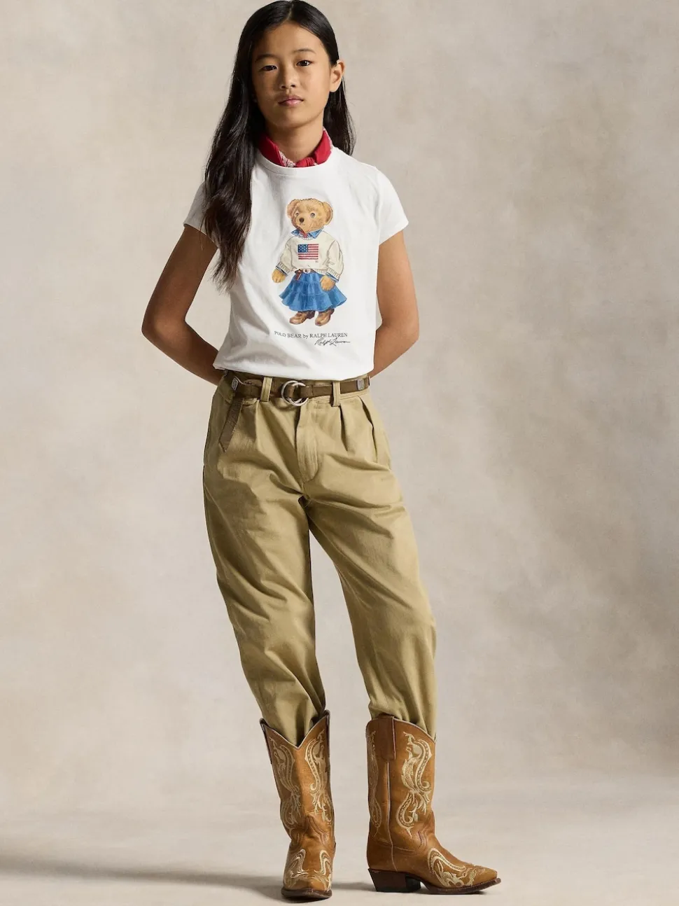 Polo Ralph Lauren White Girls Polo Bear Graphic T-Shirt
