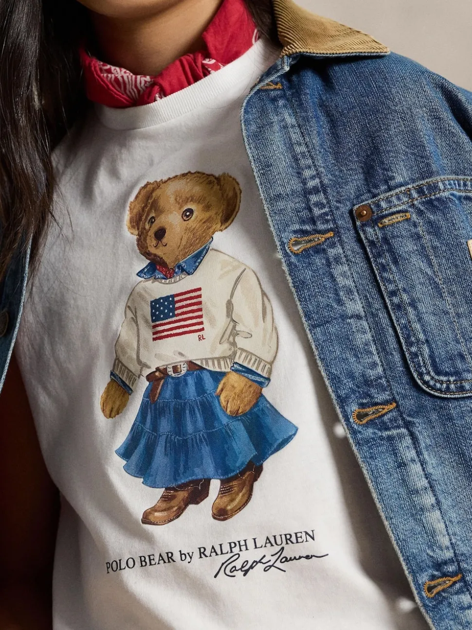 Polo Ralph Lauren White Girls Polo Bear Graphic T-Shirt