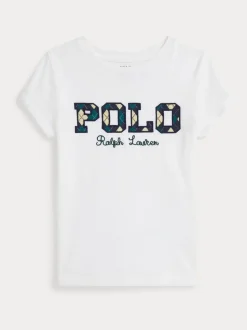 Polo Ralph Lauren White Girls Embroidered Logo Jersey T-Shirt